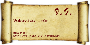 Vukovics Irén névjegykártya