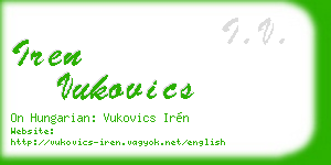 iren vukovics business card